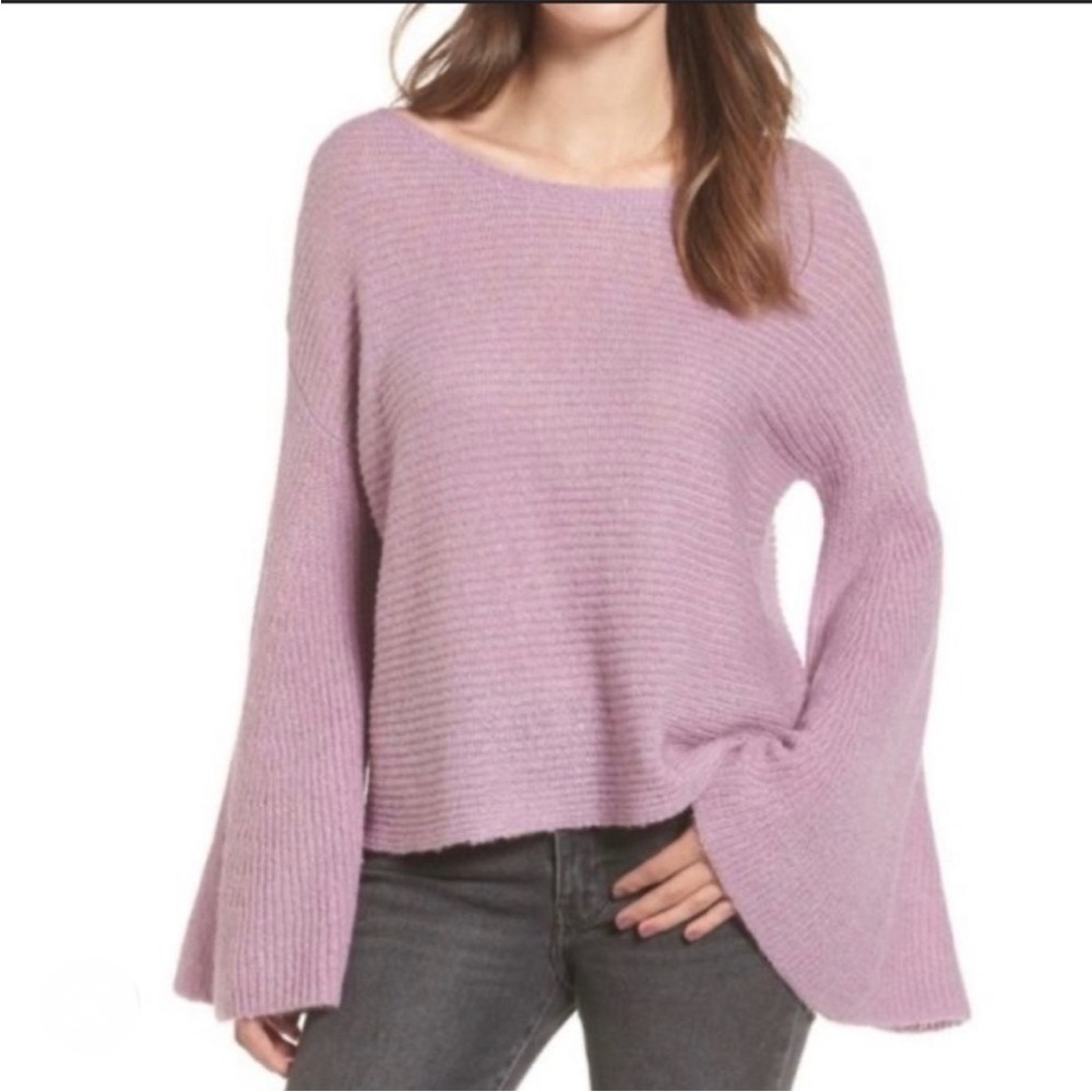 BP Nordstrom Flare Bell Sleeve Sweater Knitted Lilac Purple Size S New With Tag